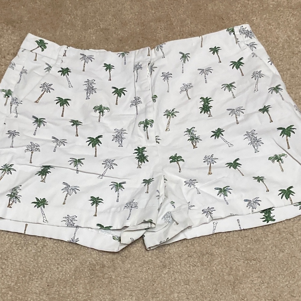 Zara Tropical Print White Shorts